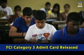 FCI Category 3 Admit Card