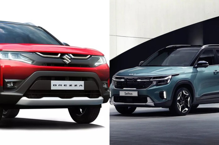 Kia Seltos Vs Maruti Brezza, kia cars, maruti cars, suv cars, cars under 10 lakhs