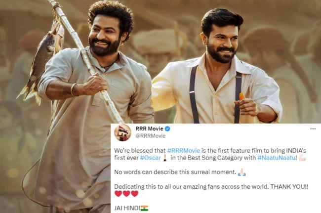 Oscars 2023, RRR wins oscar, Naatu naatu oscars, Oscars 2023 naatu naatu, team rrr on oscar win