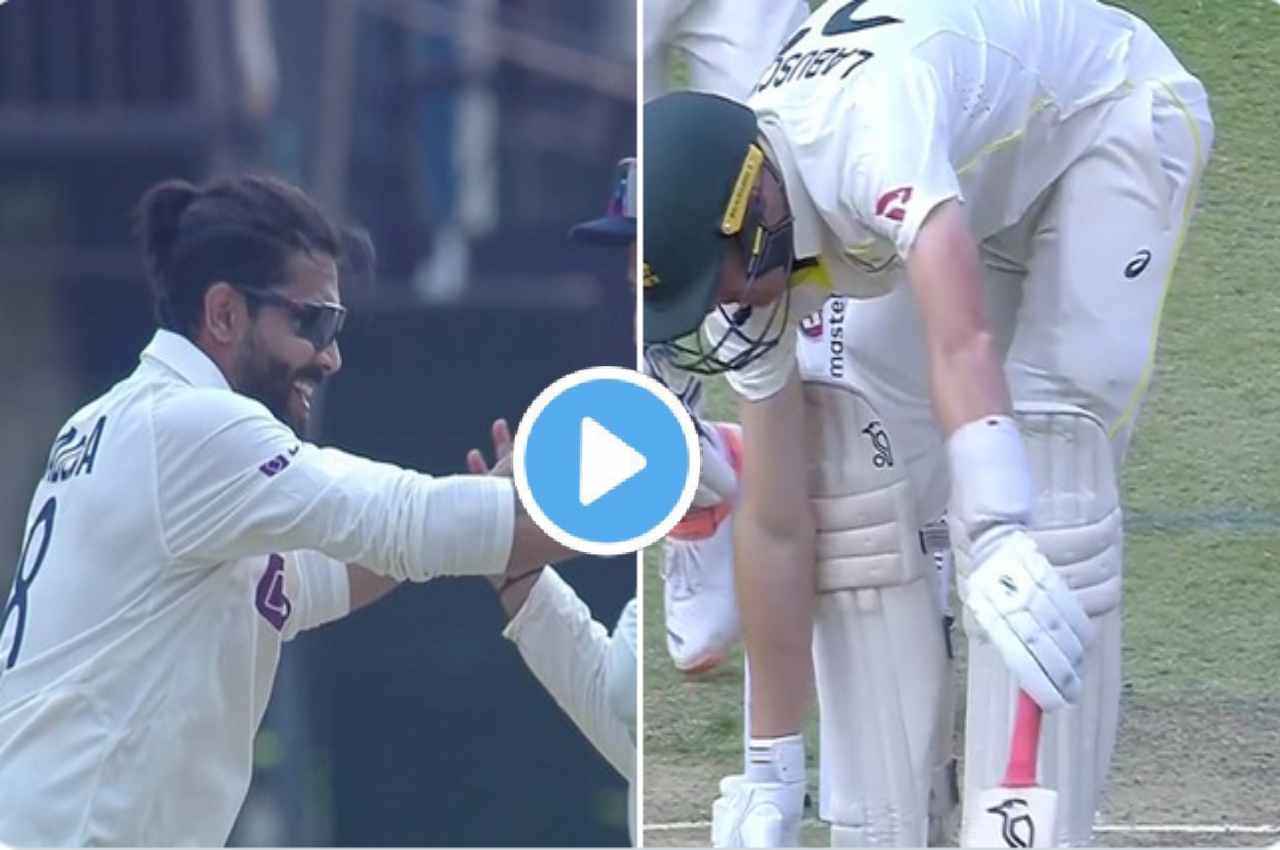 IND vs AUS: सीधा स्टंप में जा घुसी जडेजा की खतरनाक गेंद, Labuschagne का खेल खत्म, देखें