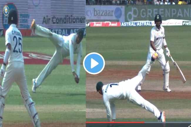IND vs AUS Brilliant flying catch Khawaja Shreyas Iyer out IND vs AUS Brilliant flying catch Khawaja Shreyas Iyer out