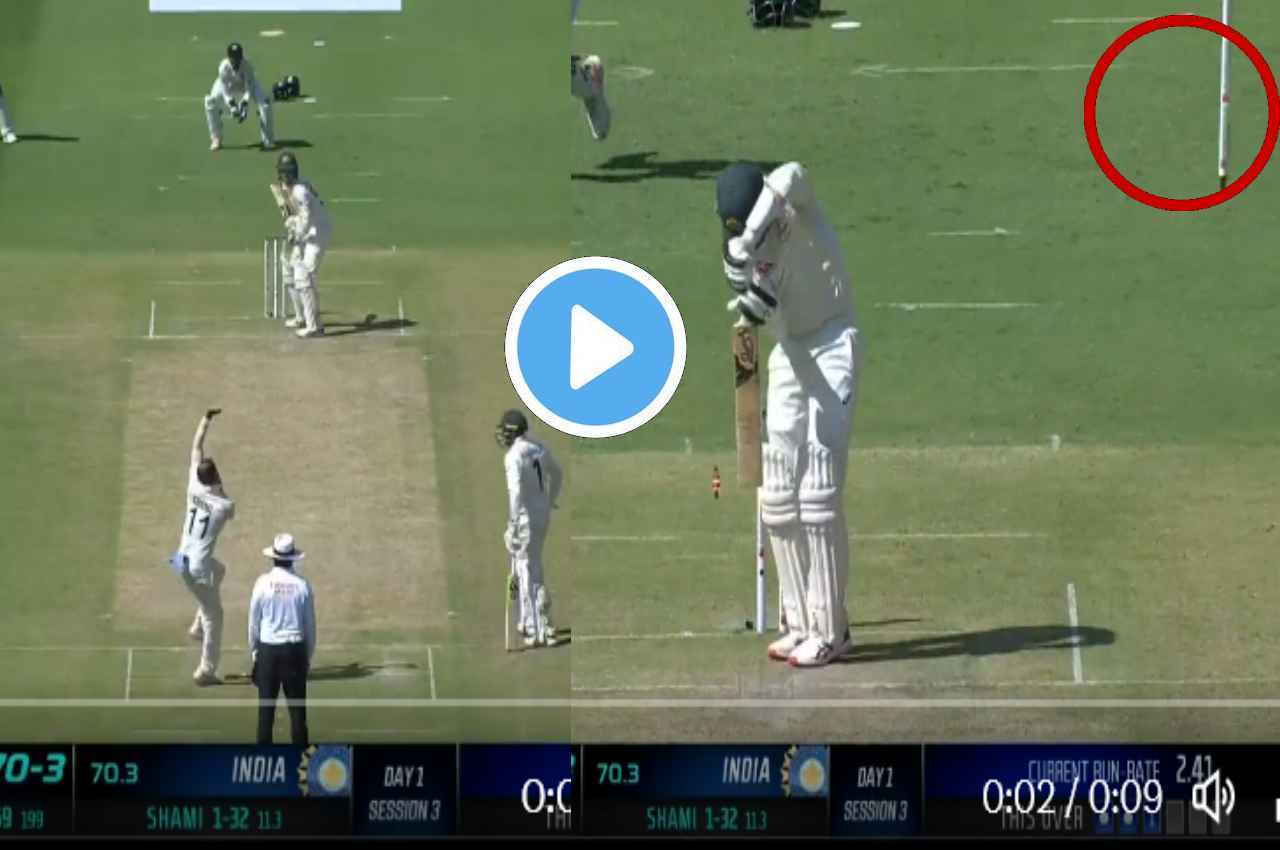 IND vs AUS live Mohammed Shami dismissed Handscomb uprooted stump