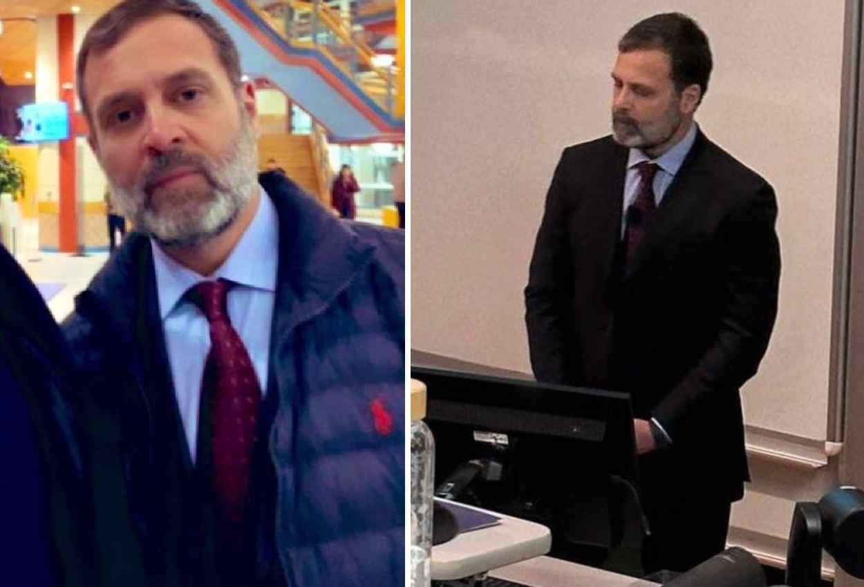 Rahul Gandhi New Look: टीशर्ट की जगह सूट, बढ़ी दाढ़ी भी गायब... ब्रिटेन में अलग लुक में दिखे राहुल गांधी