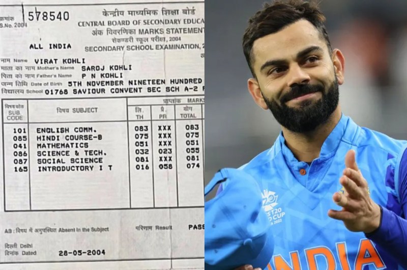 Virat Kohli Marksheet