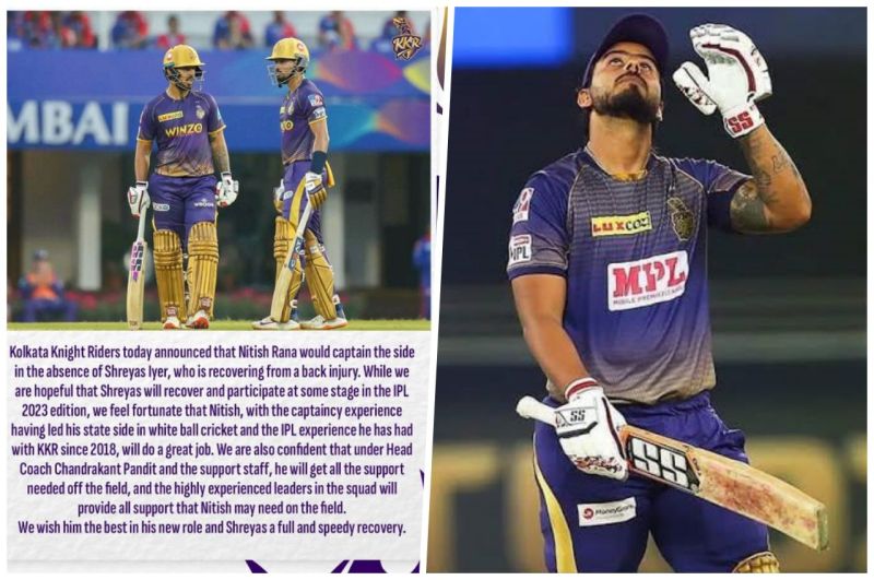 IPL 2023 Nitish Rana become captain Kolkata Knight Riders