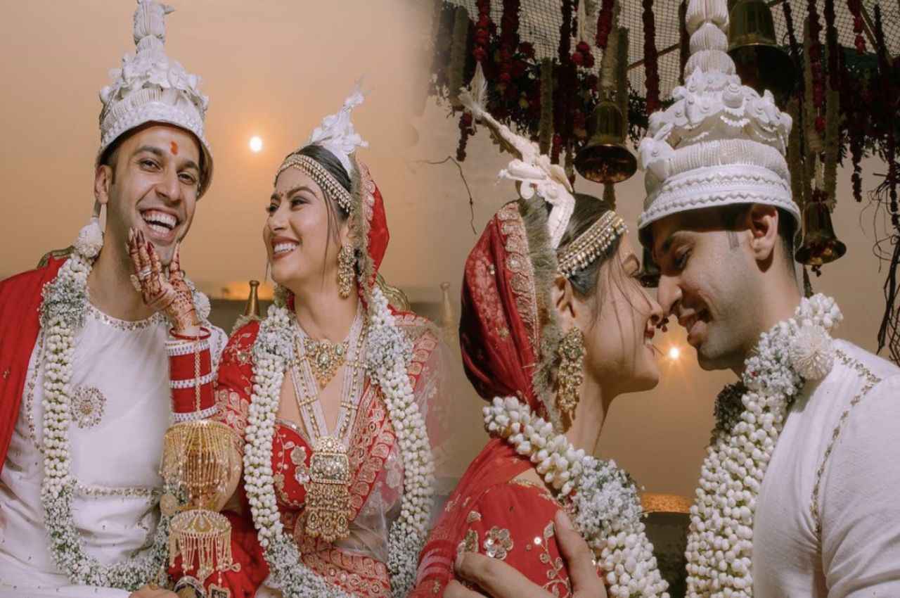 Krishna Mukherjee Wedding: पहले रेड-व्हाइट लहंगे में बंगाली फिर व्हाइट साड़ी में पारसी दुल्हन बनीं कृष्णा मुखर्जी, देखें फोटोज