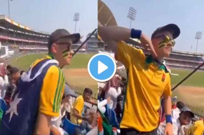 ind vs aus indore test Australian fan did Pushpa Trademark