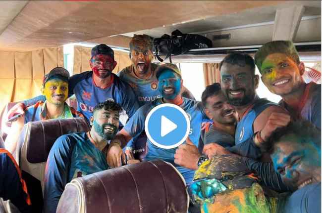 team india holi celebration Virat Kohli Rohit Sharma