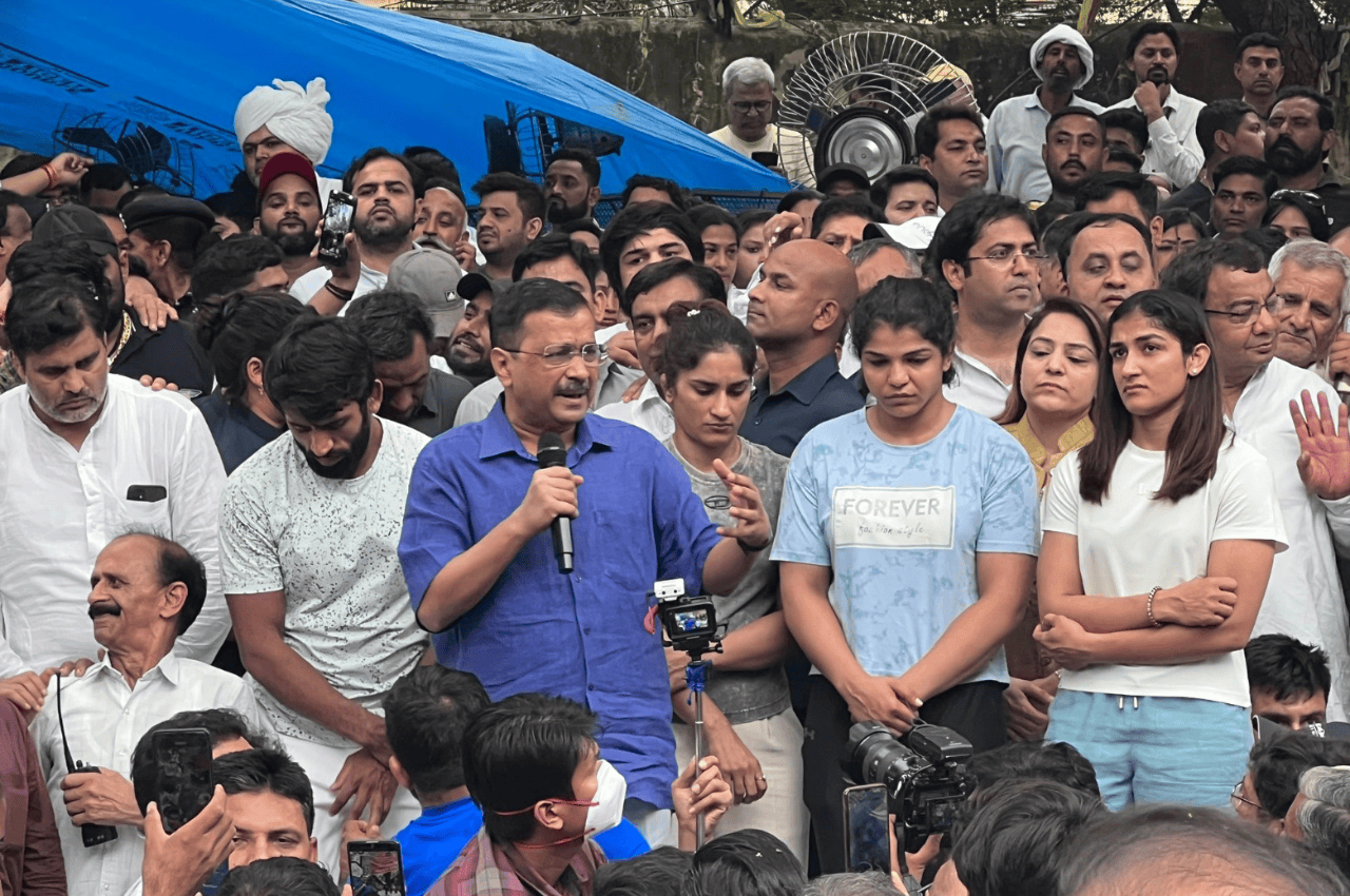 Delhi Wrestlers Protest, Arvind Kejriwal, AAP, WFI, Brijbhushan Sharan Singh