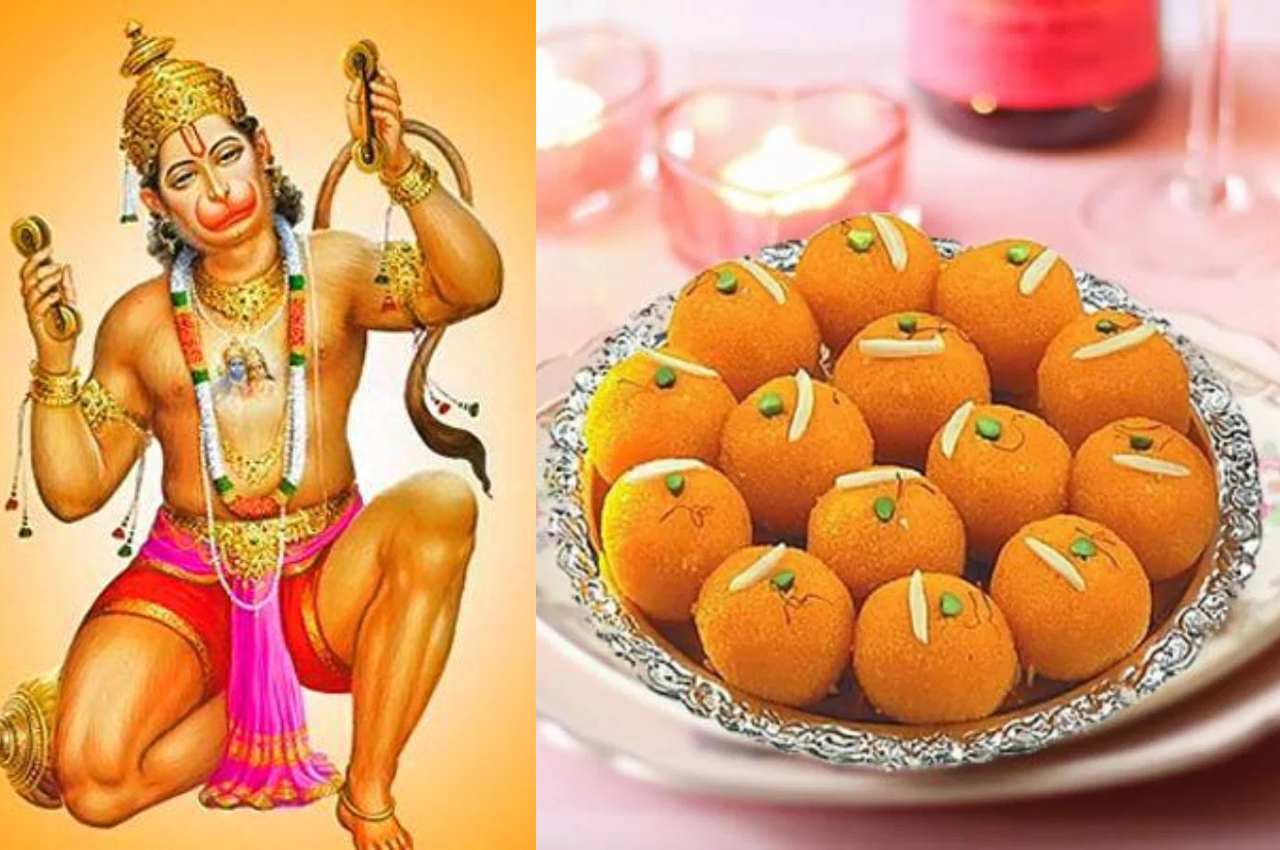 Bhog Prasad Recipe, Hanuman jayanti, Hanuman jayanti 2023, Saffron Boondi Ladoo