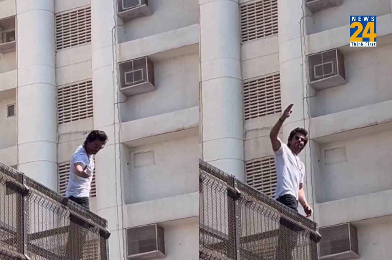 Shah Rukh Khan On Eid 2023: मन्नत के बाहर आकर शाहरुख खान ने फैंस को दी ईद की बधाई, खास अंदाज में किया विश