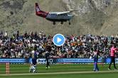 New Zealand vs Sri Lanka T20 match Plane passes near stadium