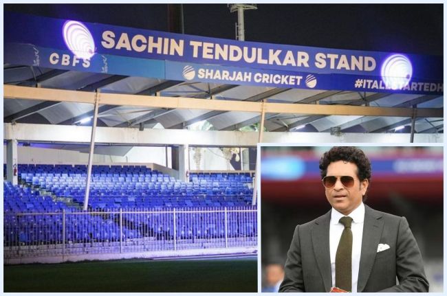 Sachin Tendulkar Stand at Sharjah Stadium Sachin Tendulkar Stand at Sharjah Stadium