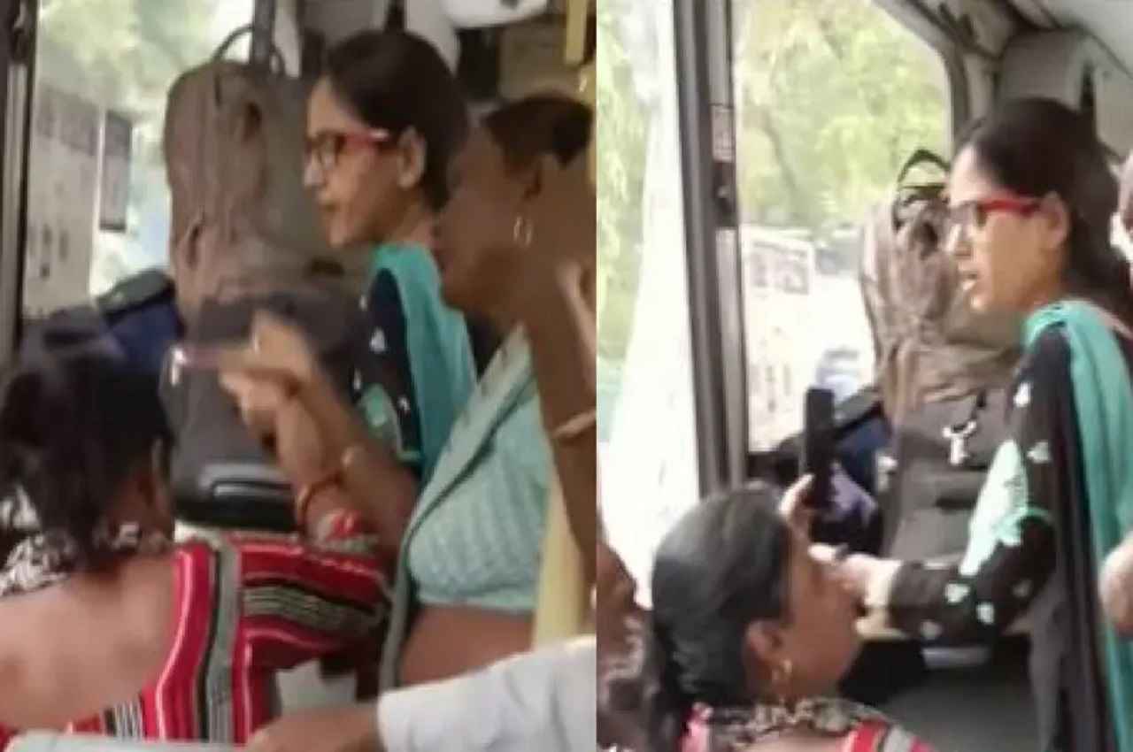 दिल्ली मेट्रो के बाद अब DTC बस में सीट को लेकर दो महिलाओं के बीच हुई मारपीट, देखें Viral Video