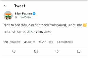 irfan pathan Tweet on Arjun Tendulkar