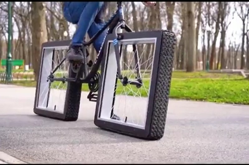 square cycle wheel, viral video, off beat video, off beat news