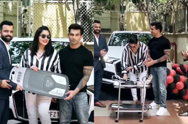 bipasha basu, karan singh grover, audi q7, luxury car,