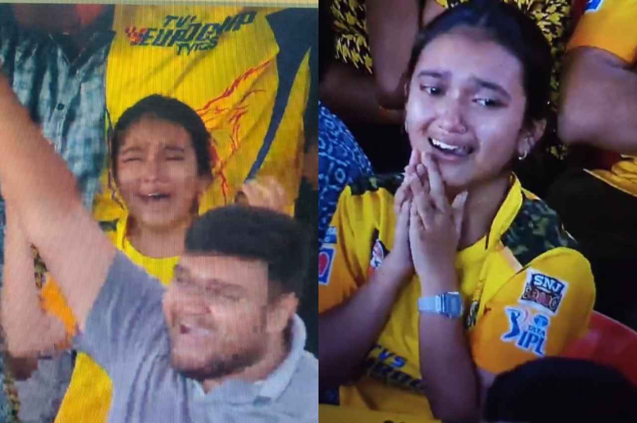 IPL 2023 Final CSK vs GT CSK Fan Girl Crying IPL 2023 Final CSK vs GT CSK Fan Girl Crying