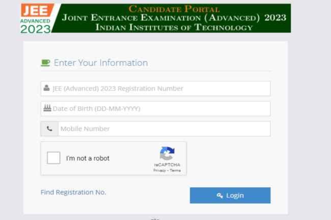 JEE Advanced Admit card 2023 JEE Advanced Admit card 2023