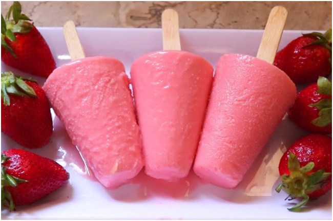 Strawberry kulfi recipe