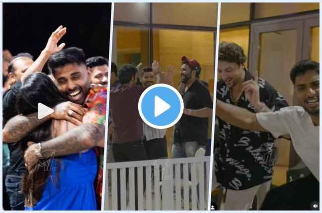IPL 2023 Mumbai Indians players celebrating RCB defeat