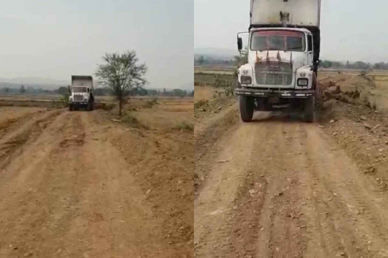 मैहर के नरोरा ग्राम पंचायत में सड़क निर्माण के लिए किया जा रहा अवैध खनन, कलेक्टर से की कार्रवाई की मांग