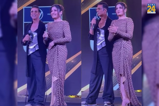 Akshay kumar and Ravina tandon Akshay kumar and Ravina tandon