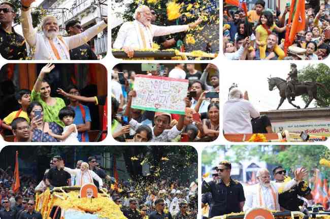 pm modi roadshow BJP, Karnataka Assembly Elections, Narendra Modi Roadshow, PM Modi Roadshow