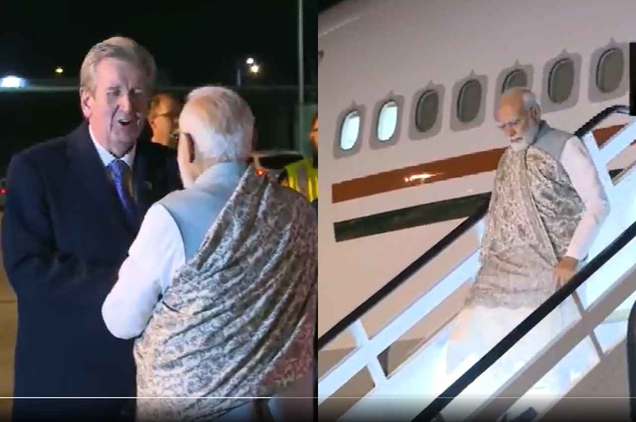 पापुआ न्यू गिनी से ऑस्ट्रेलिया पहुंचे पीएम मोदी, एयरपोर्ट पर हुआ भव्य स्वागत