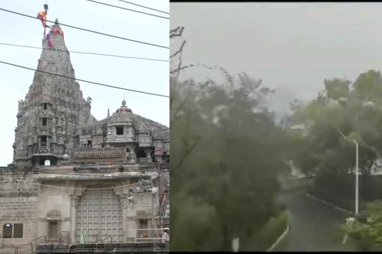 Cyclone Biparjoy: द्वारका में तेज हवाओं के साथ बारिश का कहर शुरू; द्वारकाधीश मंदिर कराया गया बंद