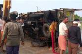 Datia Road Accident, Truck overturns in Madhya Pradesh, datia news, mp news