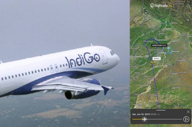 Indigo, Indigo flight, Amritsar to Ahmedabad flight, Pakistani airspace