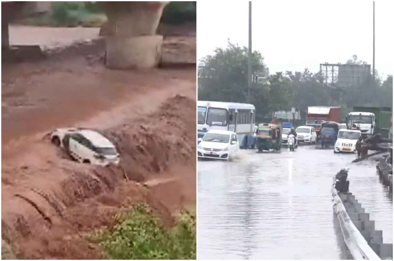 Monsoon in NCR: हरियाणा में जमकर बारिश; पंचकूला में नदी में बही कार, गुरुग्राम की सड़कों सैलाब, चारों ओर पानी-पानी