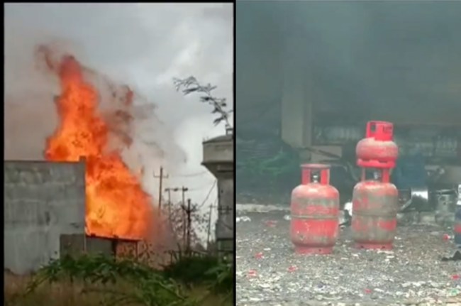 Gujarat News, Rajkot News, Morbi Malia Highway, Fire in Gas Godown