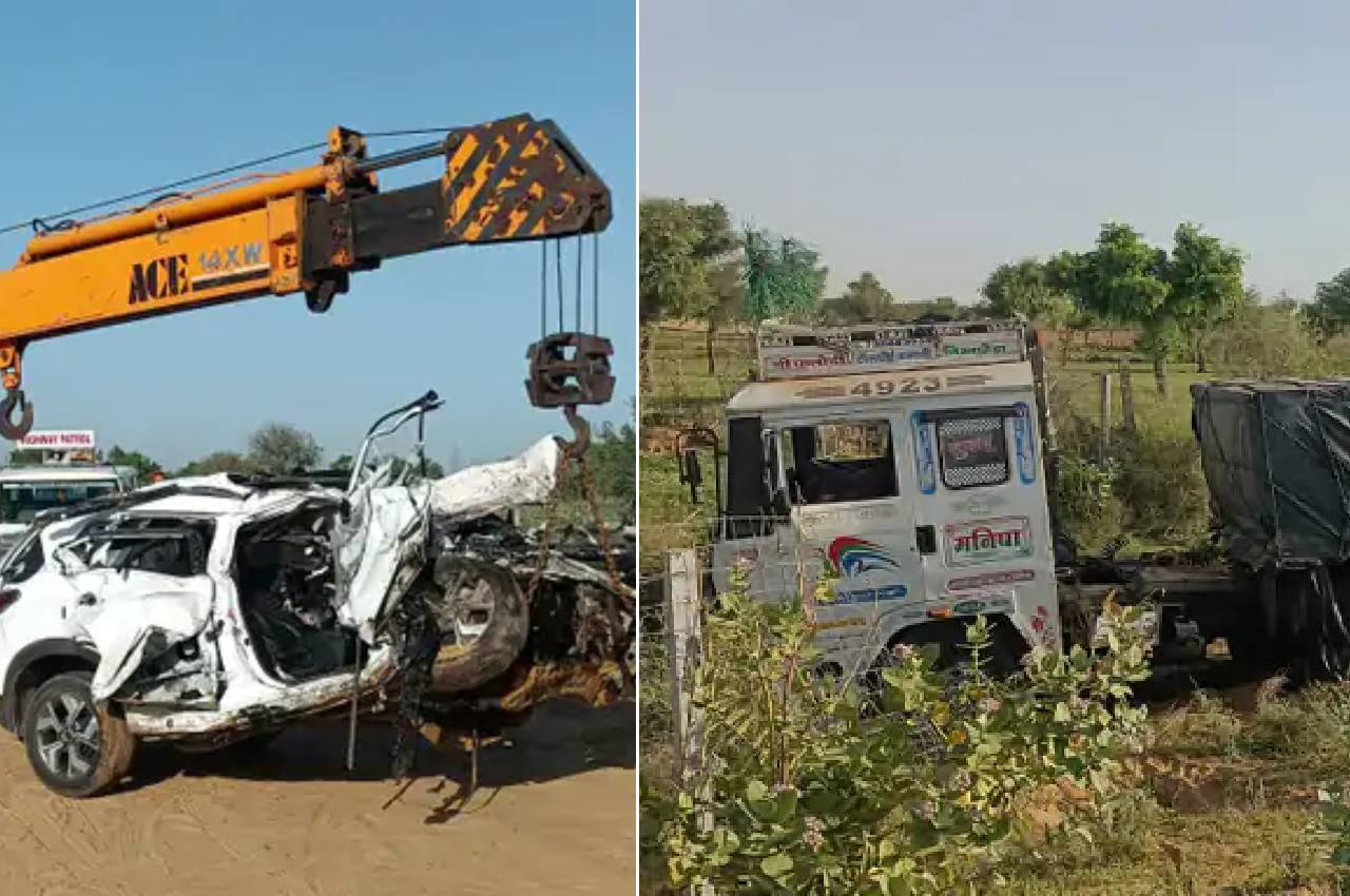 Rajasthan news, Salasar-Fatehpur road, Fatehpur news, truck and car collision