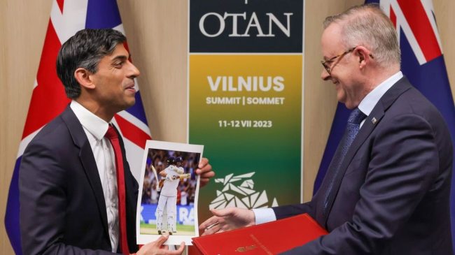 Ashes 2023 Rishi Sunak Anthony Albanese (1)