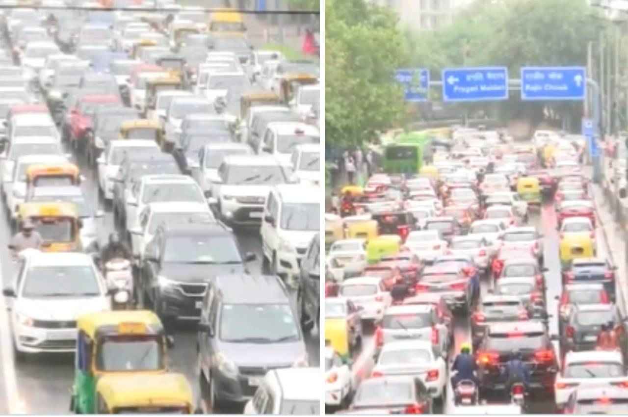 दिल्ली-एनसीआर में जोरदार बारिश; सड़कों पर पानी भरने से कई इलाकों में लगा जाम, उमस से मिली राहत