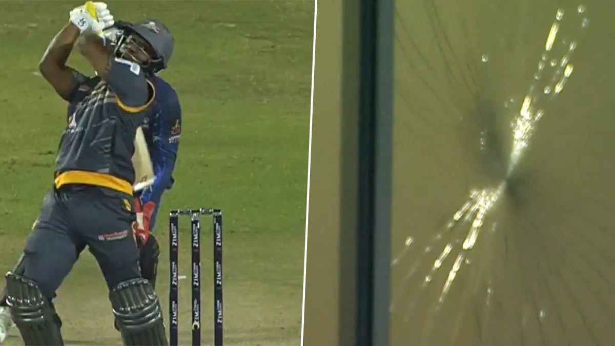 Zim Afro T10 2023: Evin Lewis ने 8 गेंद पर ठोक डाले 44 रन, तूफानी छक्के से फूट गई कांच की खिड़की, देखें
