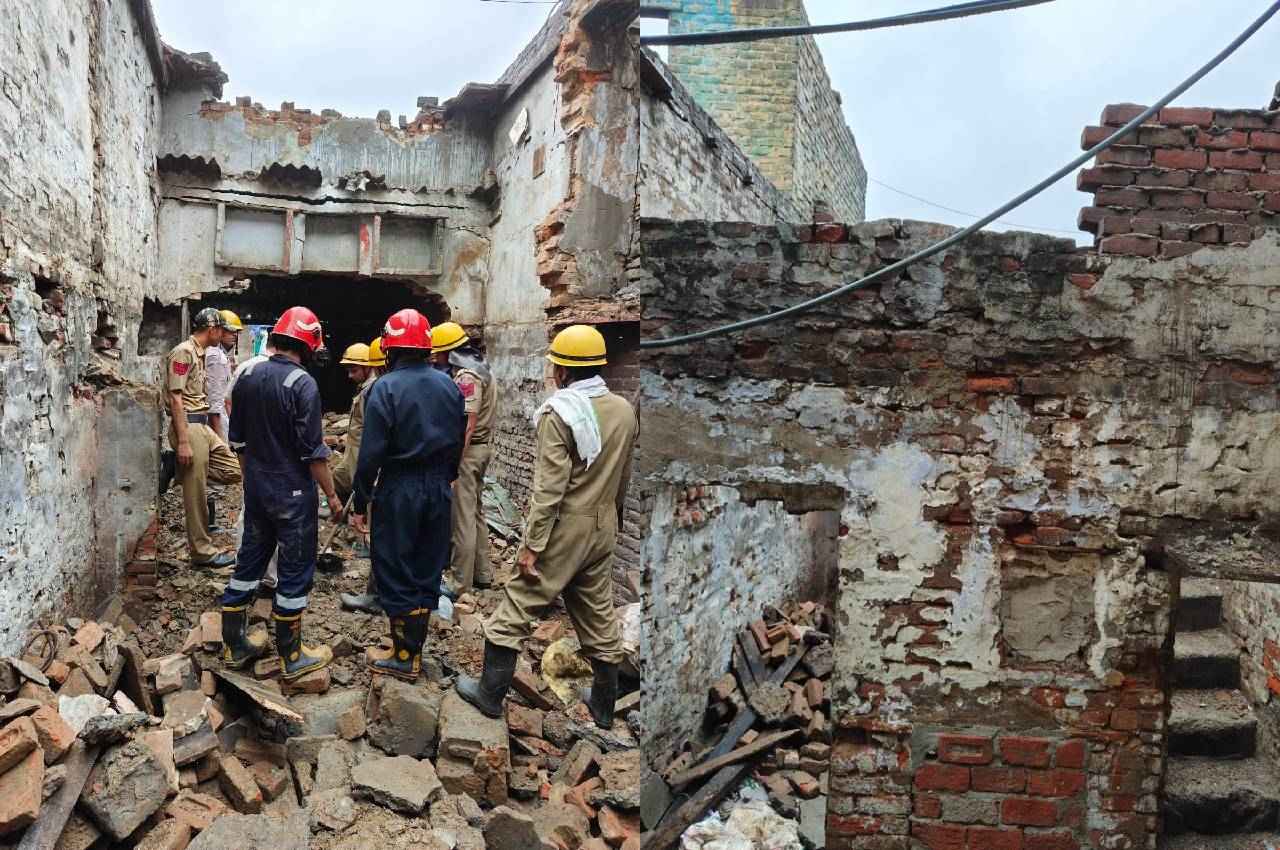 delhi weather updates, zakhira area, house collapse, delhi fire service delhi weather updates, zakhira area, house collapse, delhi fire service