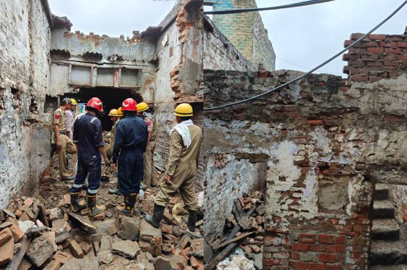 delhi weather updates, zakhira area, house collapse, delhi fire service