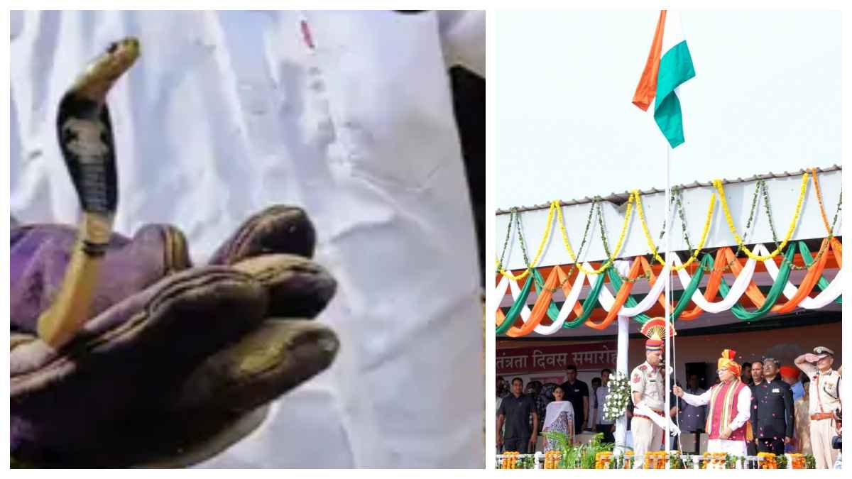 ...और जब आजादी दिवस समारोह के टेंट में आ गया सांप; CM मनोहर लाल समेत सब गए कांप