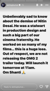 Akshay Kumar upcoming film OMG 2 Trailer postponed 