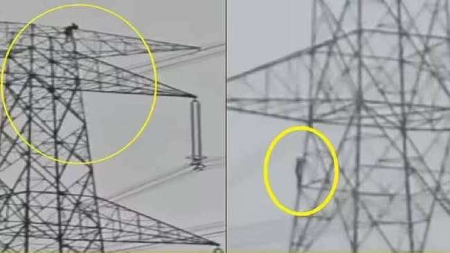 Chhattisgarh news, girl climbs 80 feet tower, boy climbs 80 feet tower, Korba news, Chhattisgarh latest news, boyfriend, girl, 80-feet-high tower, high-tension power line