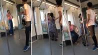 Delhi Metro viral video Kalesh between Ladies and Guy over He Stepped up Into ladies Coach