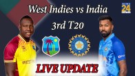 West Indies vs India 3rd T20I Live Update