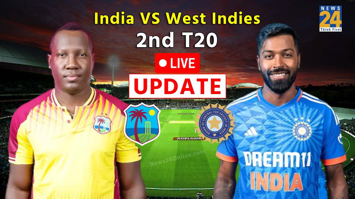 West Indies vs India 2nd T20I Live Score