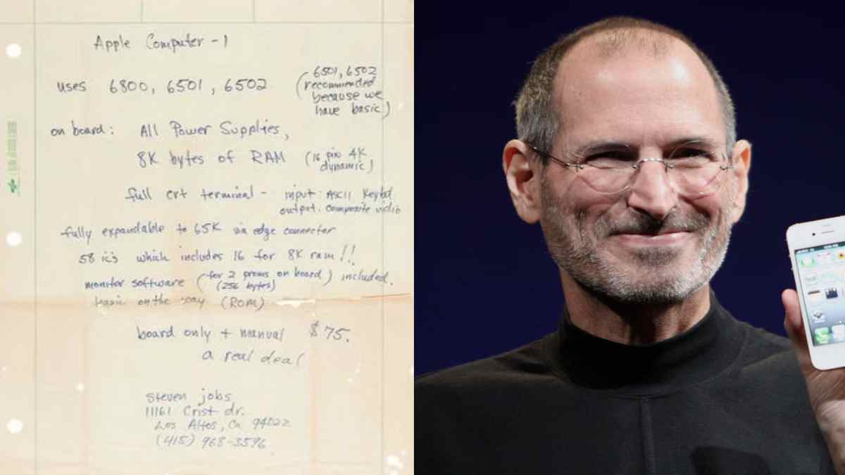 Steve Jobs' handwritten ad for Apple Computer-1 sold for more than 1 crore