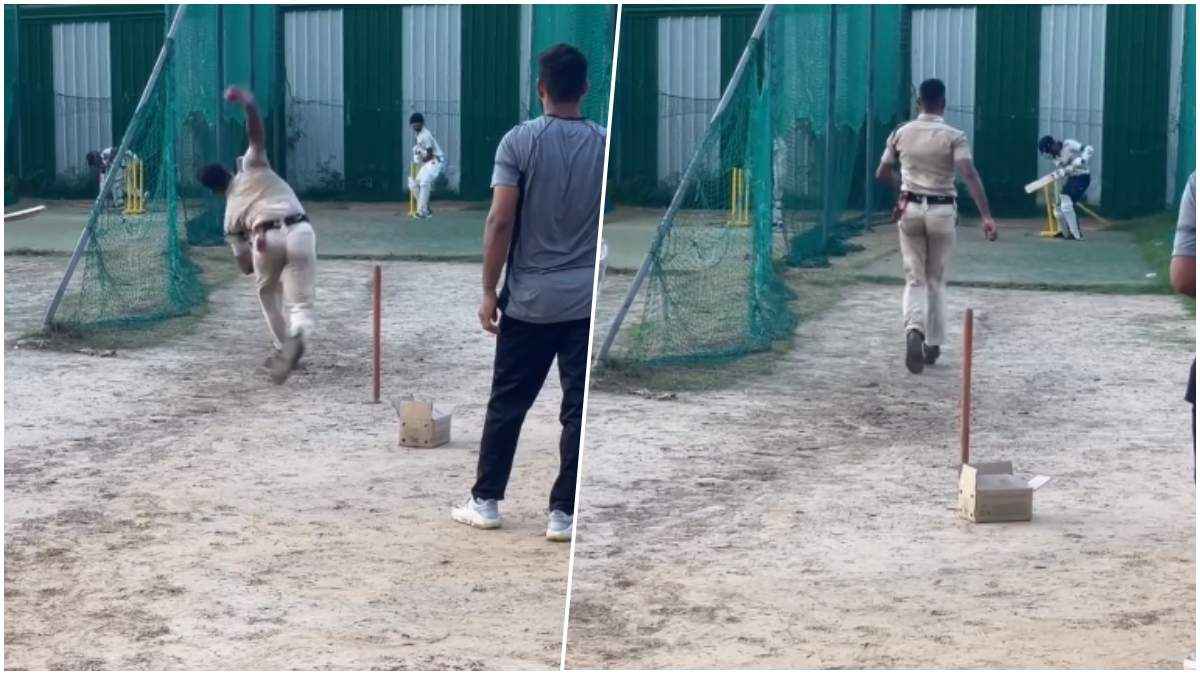 mumbai indians shared police officer bowling video mumbai indians