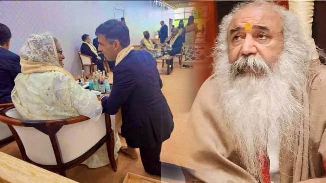 Acharya Pramod Mocks Udhayanidhi With Sunak-Hasina Picture Acharya Pramod Mocks Udhayanidhi With Sunak-Hasina Picture