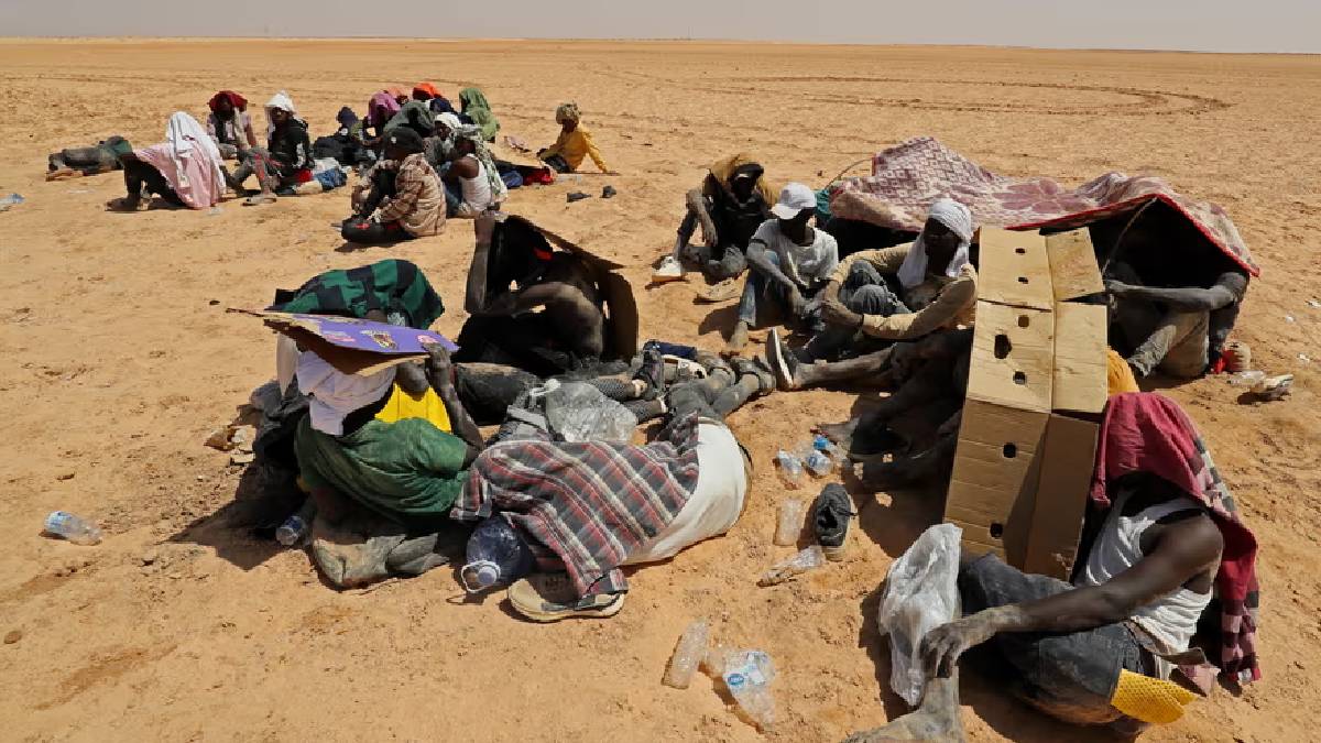 Africans drink own urine to survive in desert at Tunisia Algeria border
